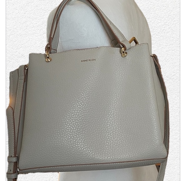 Anne Klein Alissa Midi Satchel Women's Handbag Natural Color AKH3517 - Picture 1 of 8